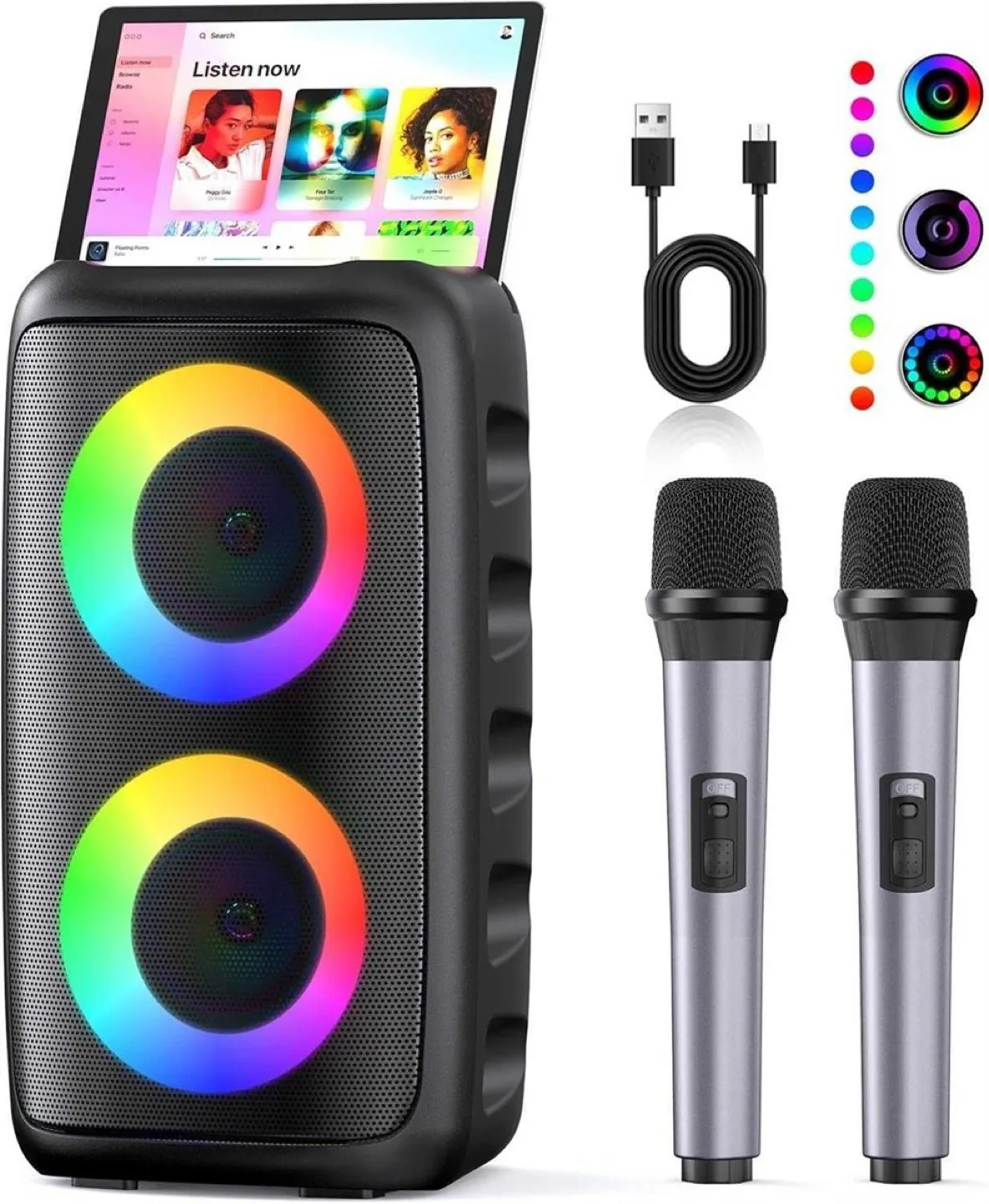 Karaoke machine,Dynamic Colorful Show Bluetooth Speaker thumbnail