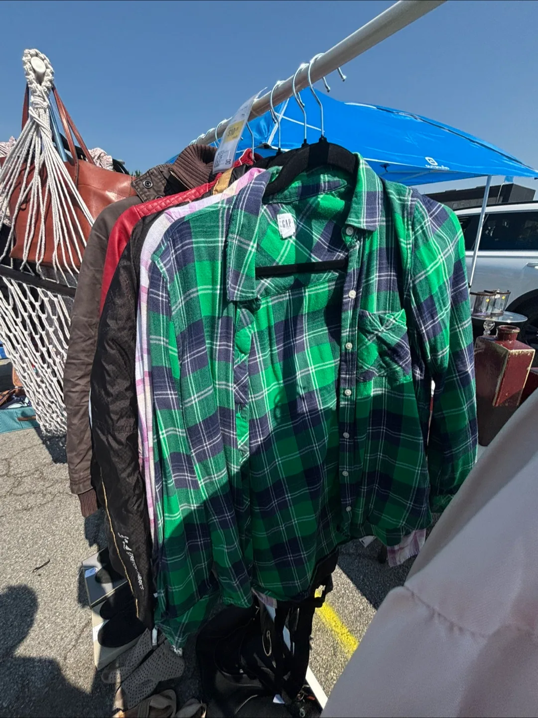 GAP Green Plaid Flannel Shirt thumbnail