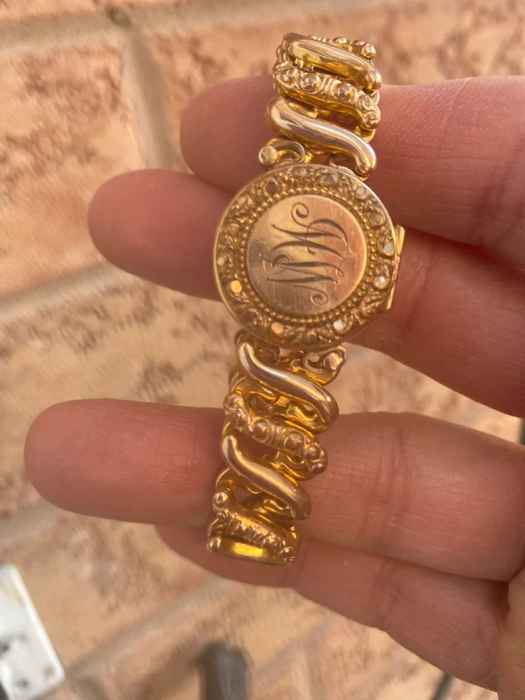 Vintage Gold Plated Sweetheart Bracelet thumbnail