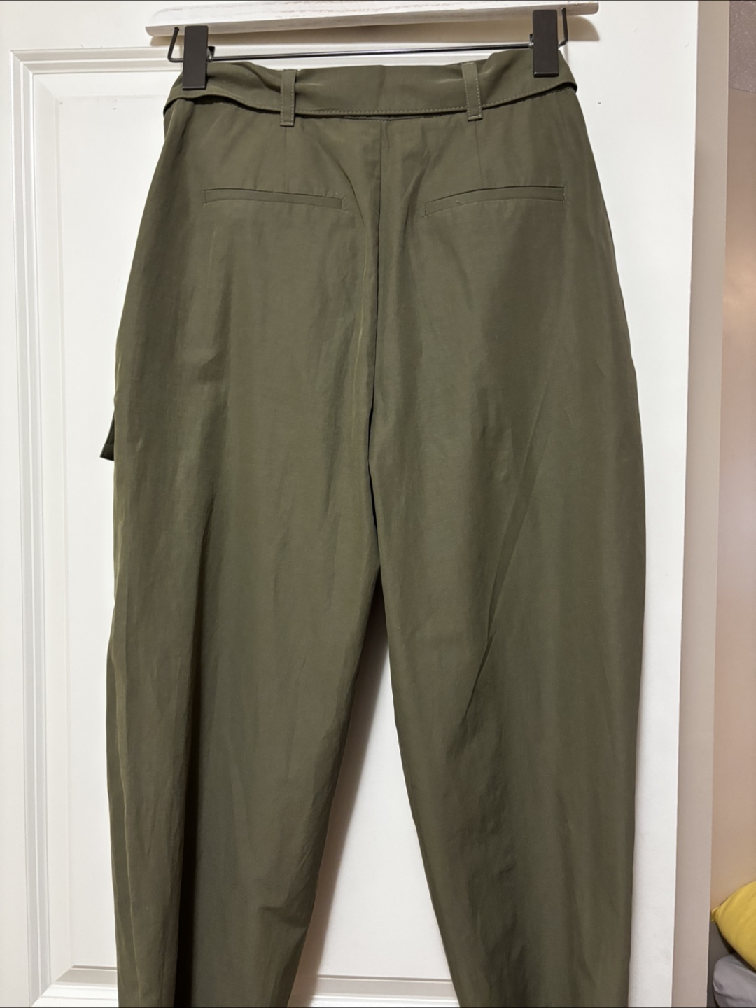 Zara Olive Green Belted Cargo Pants - Size S - photo 2