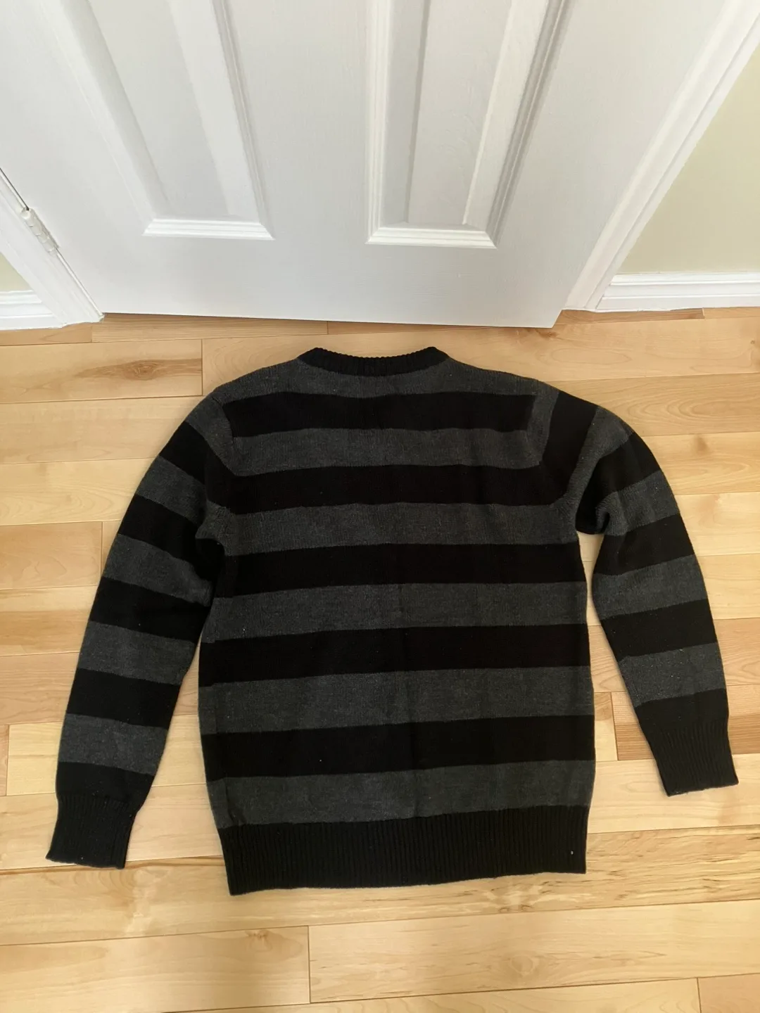 Moto Striped V-neck Sweater - Size M