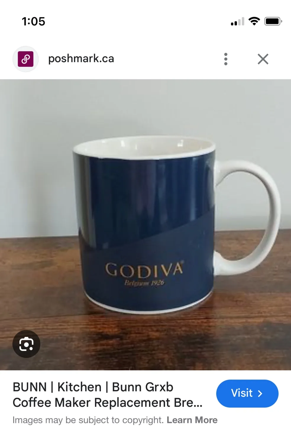 GODIVA Belgium 1926 Coffee Mug thumbnail