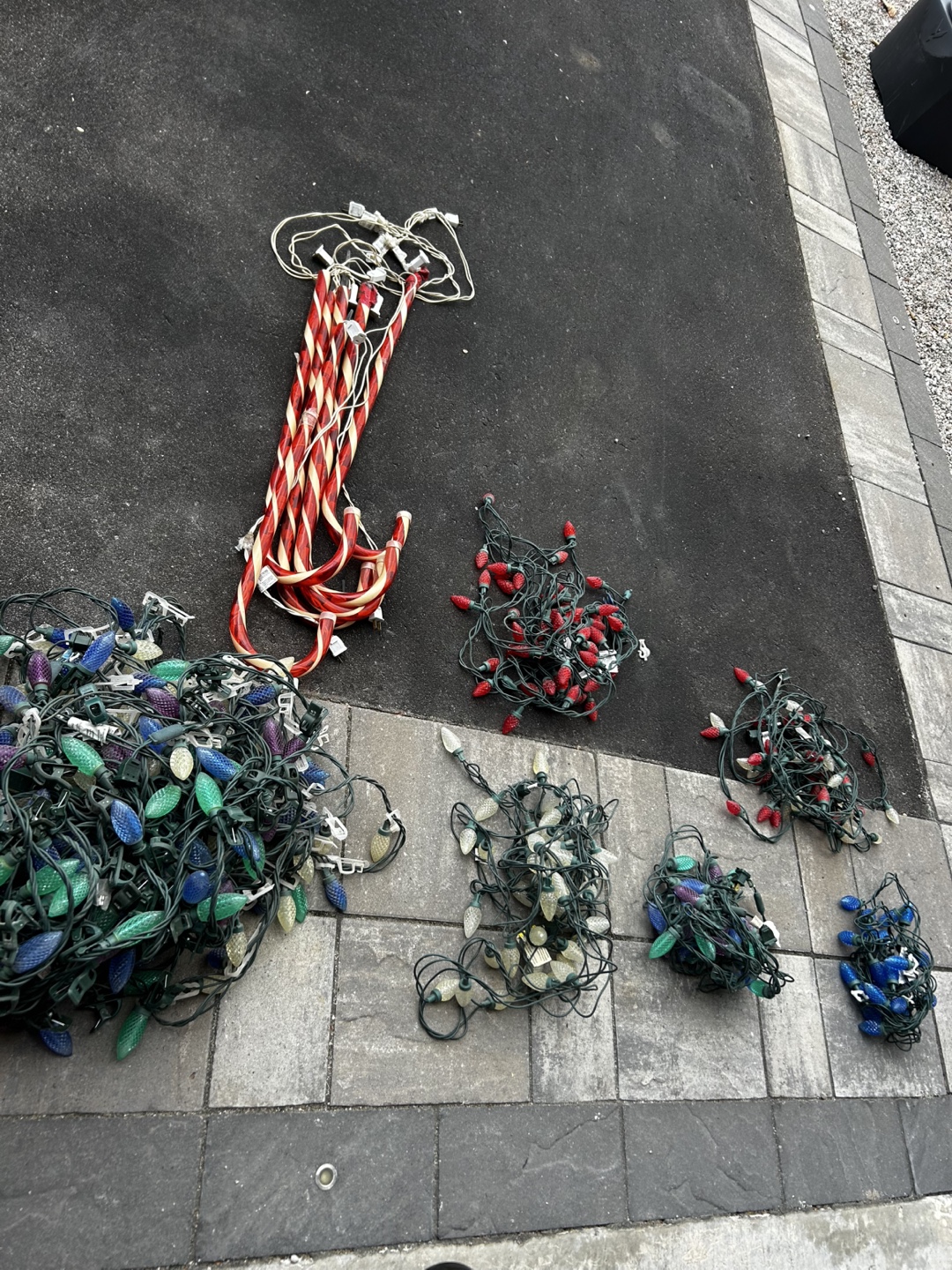 Christmas Lights - Candy Cane, Red, Blue