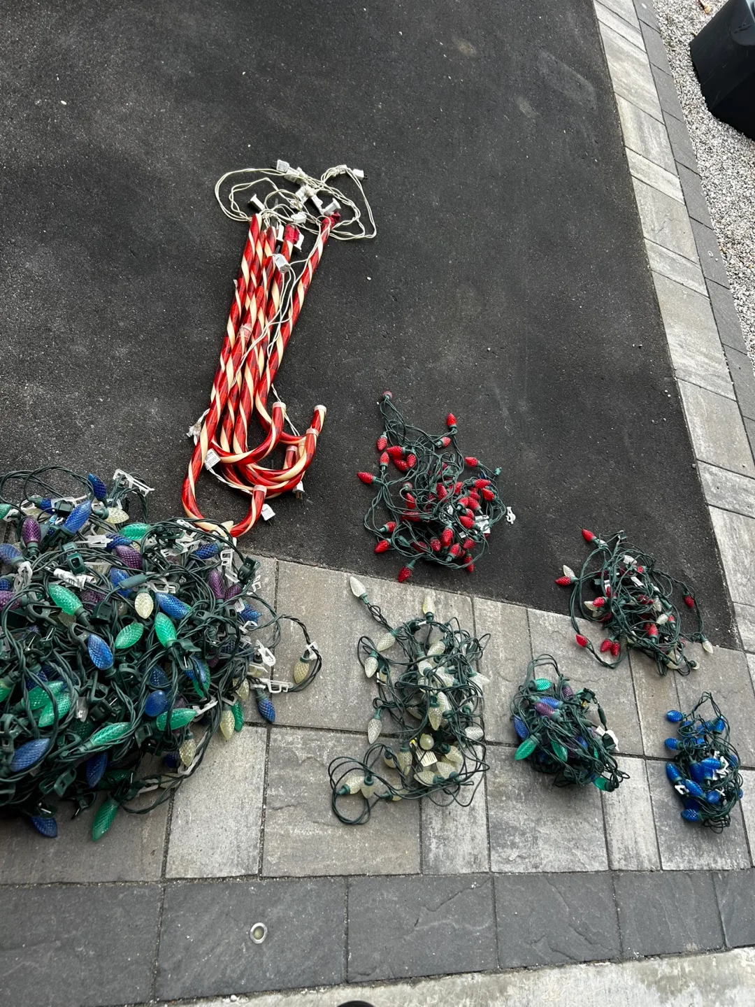 Christmas Lights - Candy Cane, Red, Blue thumbnail