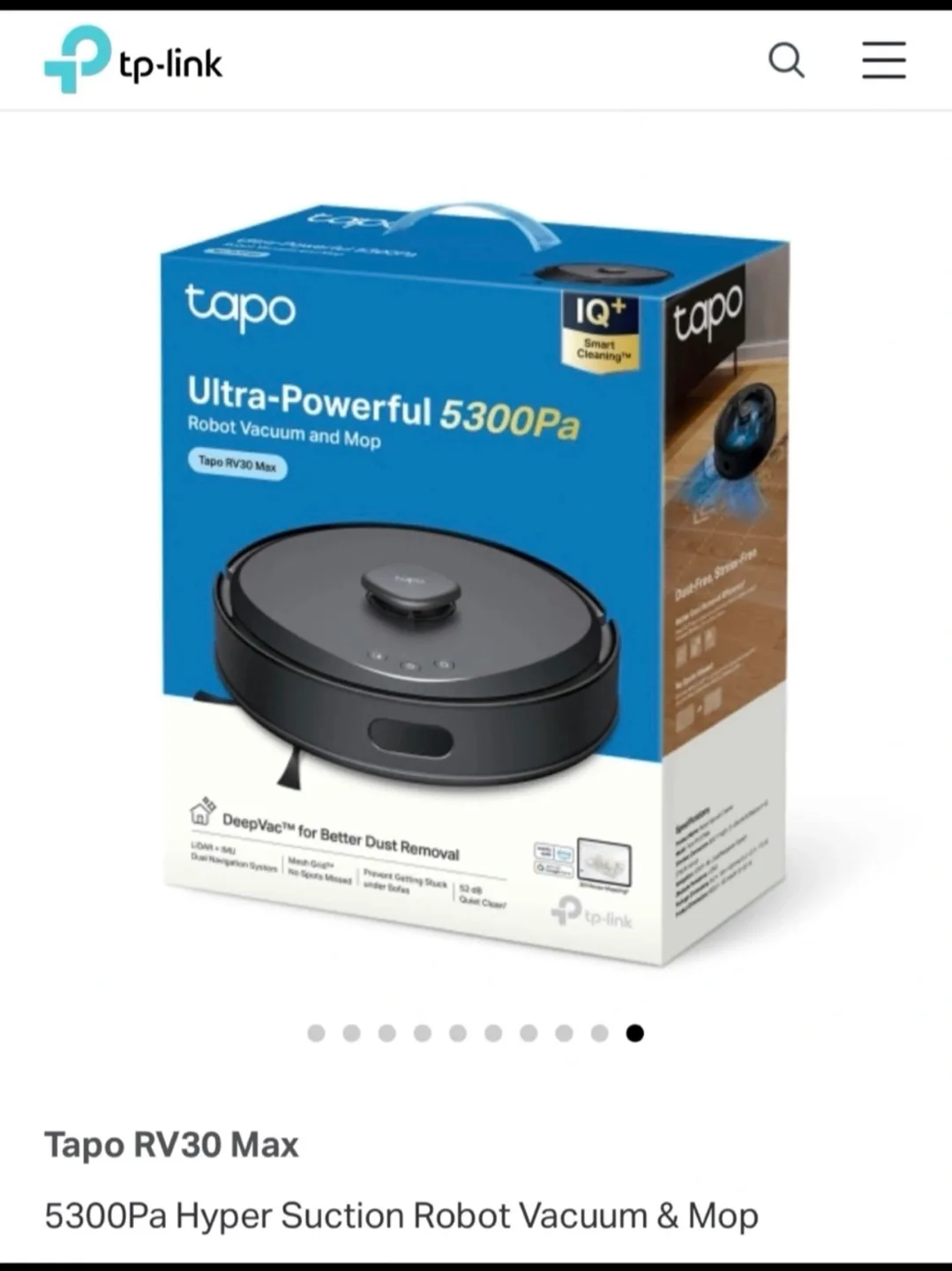 Tapo RV30 Max Robot Vacuum & Mop - Like New! thumbnail