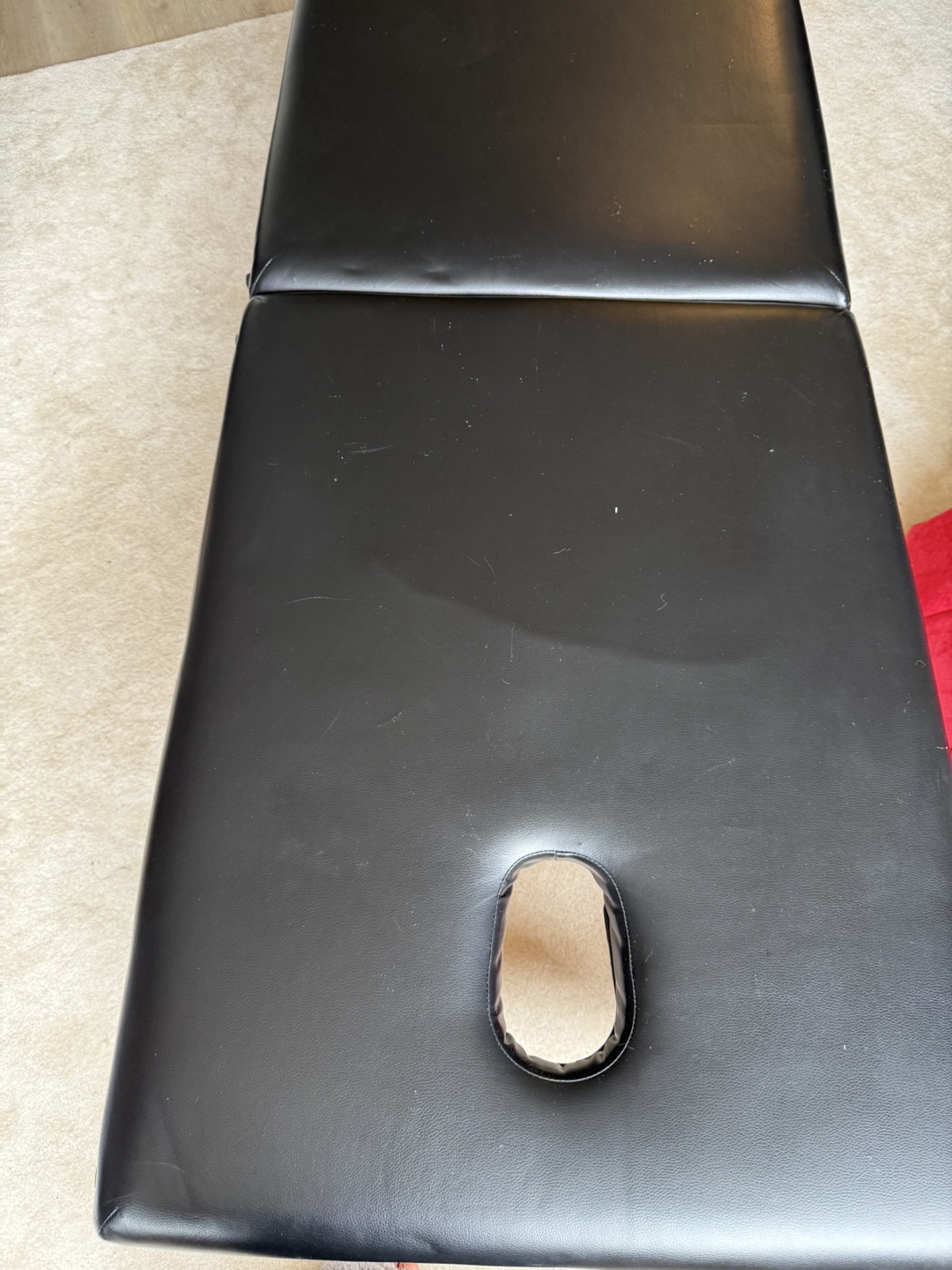 Black massage table