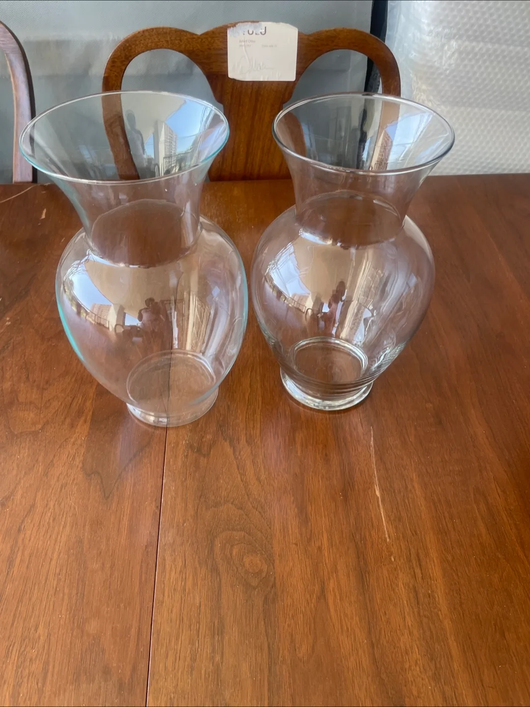Two Clear Glass Vases thumbnail