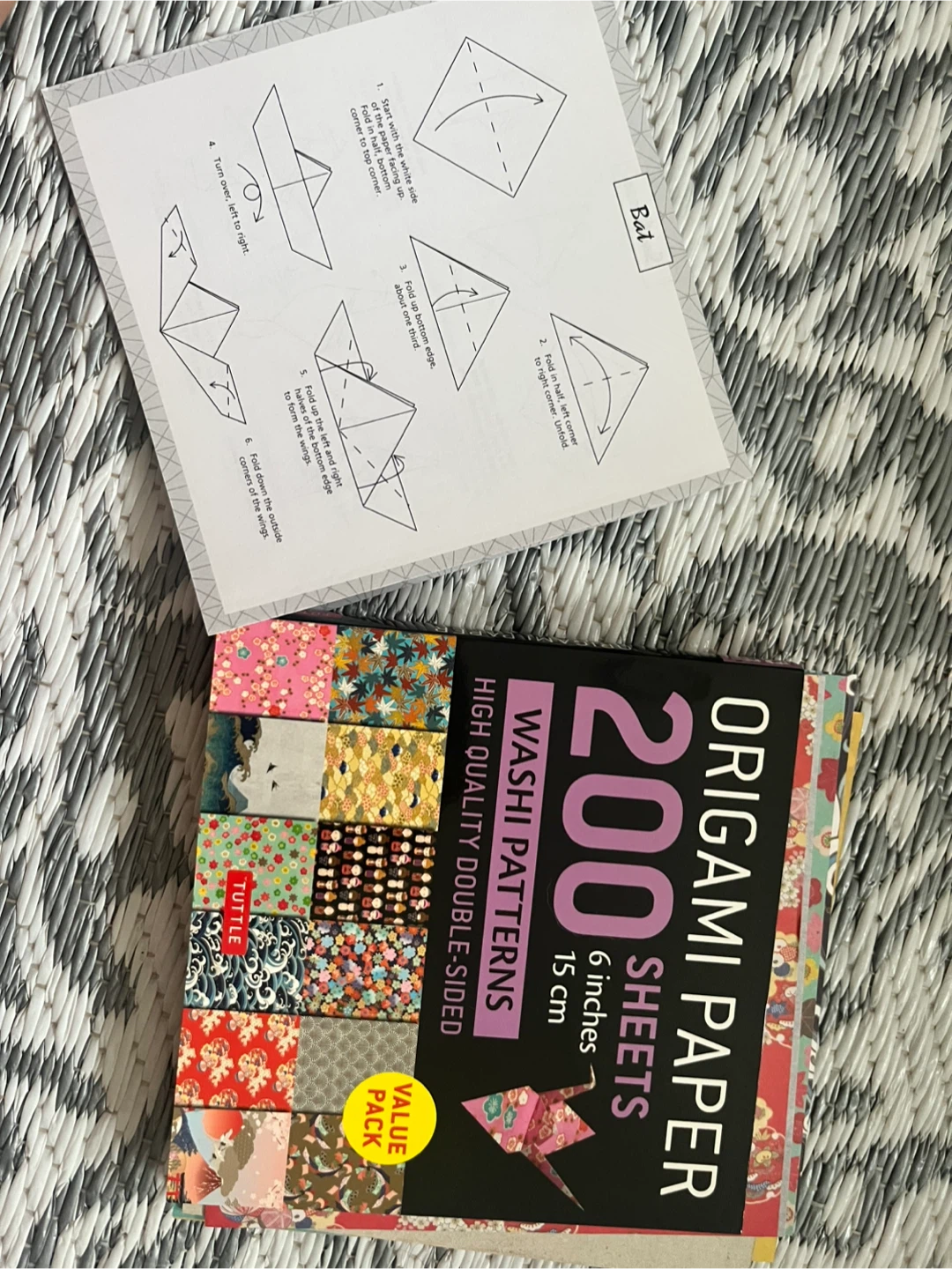Origami Paper 200 Sheets Washi Patterns 6 inches - photo 2