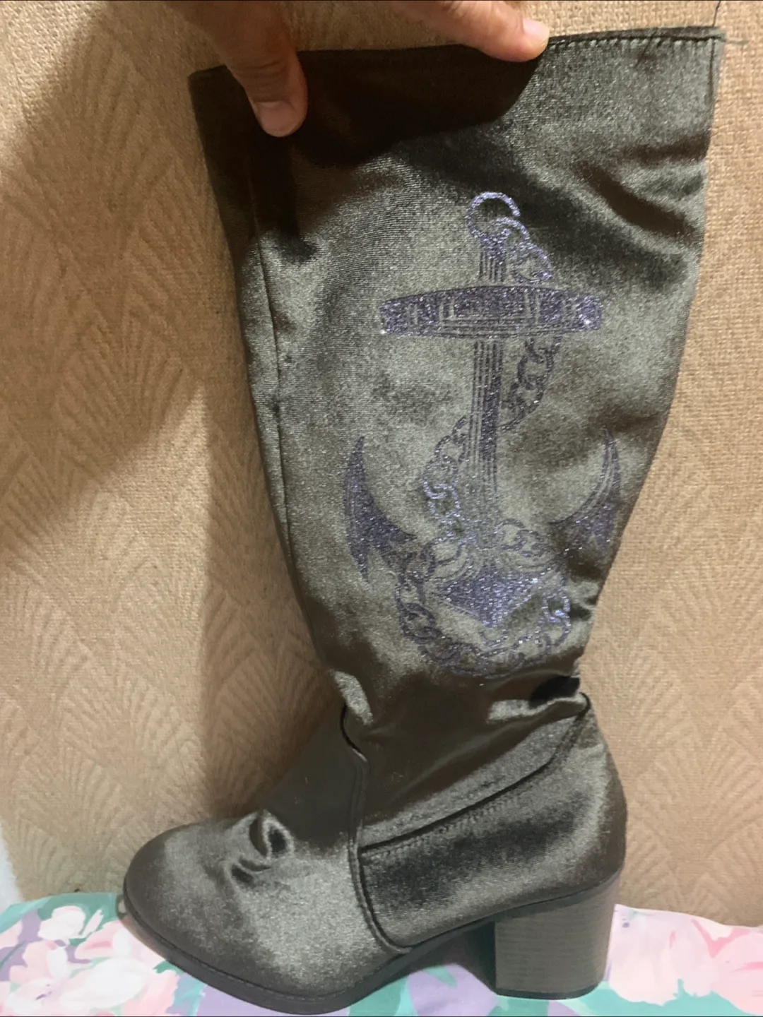 Olive Green Boots with Anchor Detail image indicator(3)