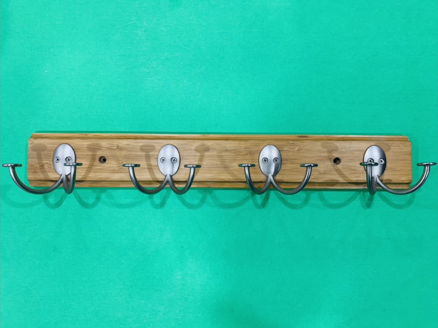 Wooden Coat Rack with Metal Hooks
