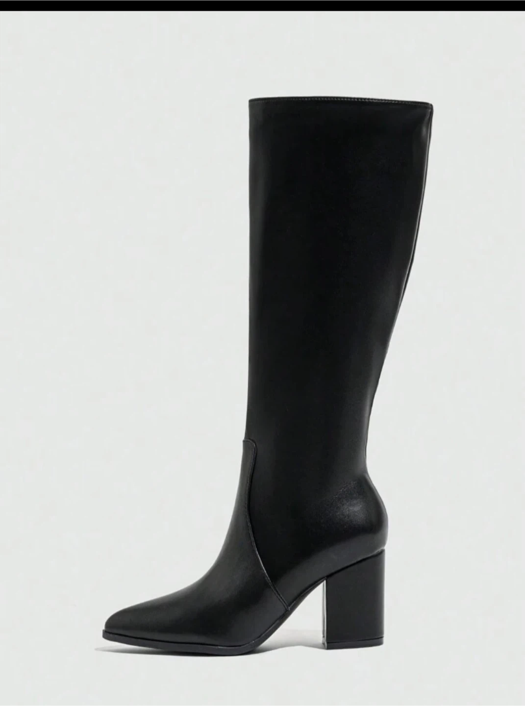 Black Knee High Heeled Boots - Size 38 - photo 2