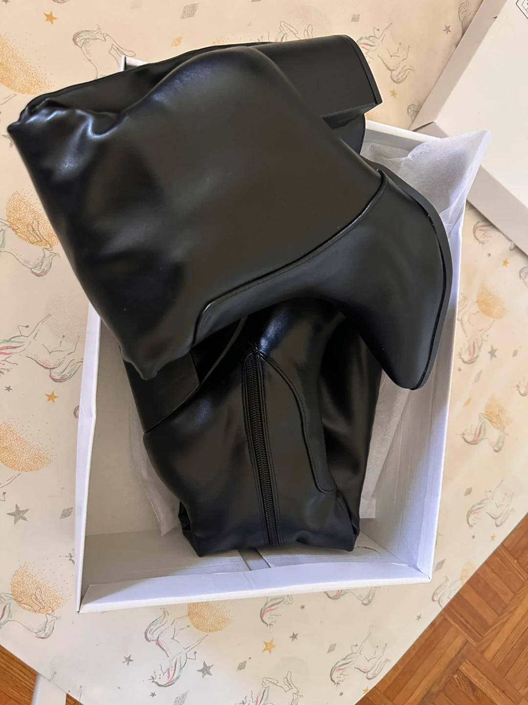 Black Knee High Heeled Boots - Size 38 - photo 3