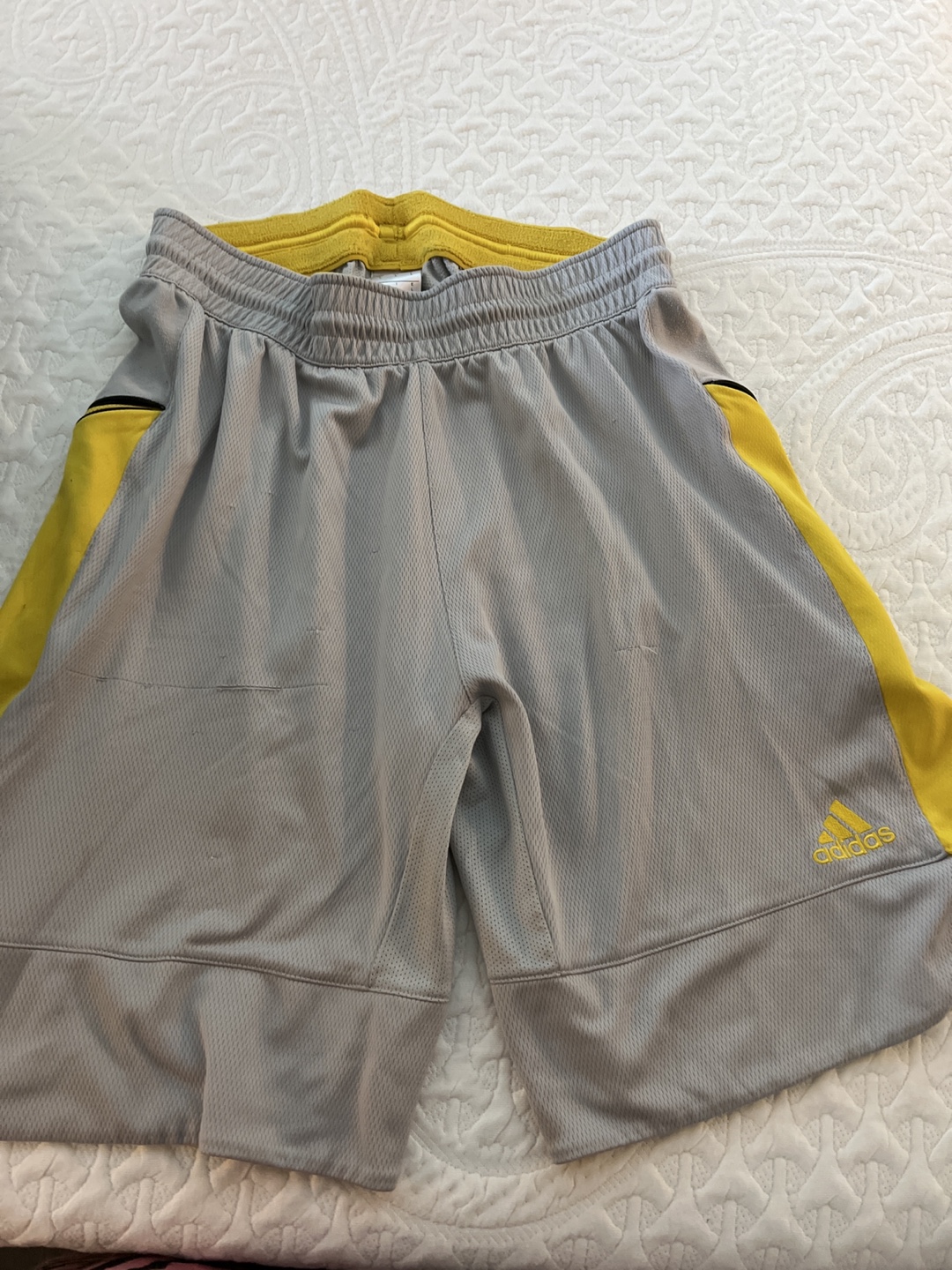 Adidas Gray and Yellow Shorts