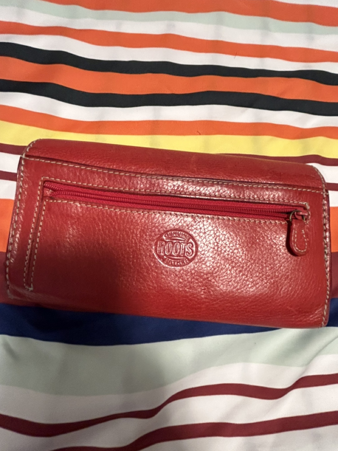Roots Red Leather Wallet