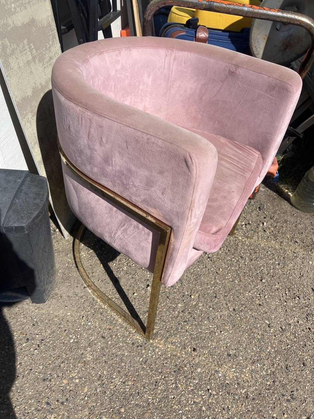 Pink Velvet Accent Chair