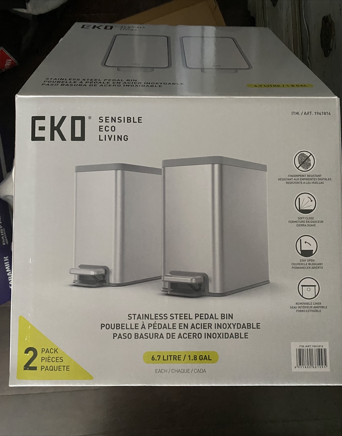 Stainless Steel Pedal Trash Bin - 6.7L