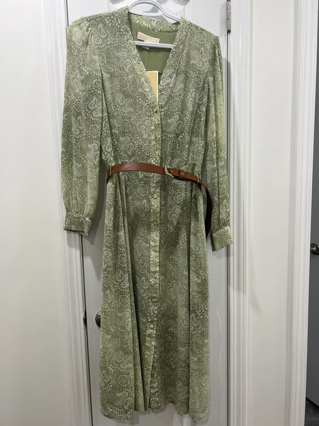 Michael Kors Green Paisley Dress - Size S/P thumbnail