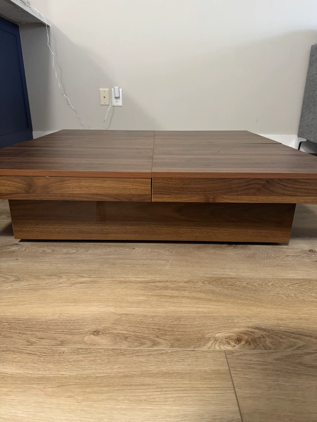 Brand New 39.4” modern square Coffee Table with Sliding Storage - photo 3