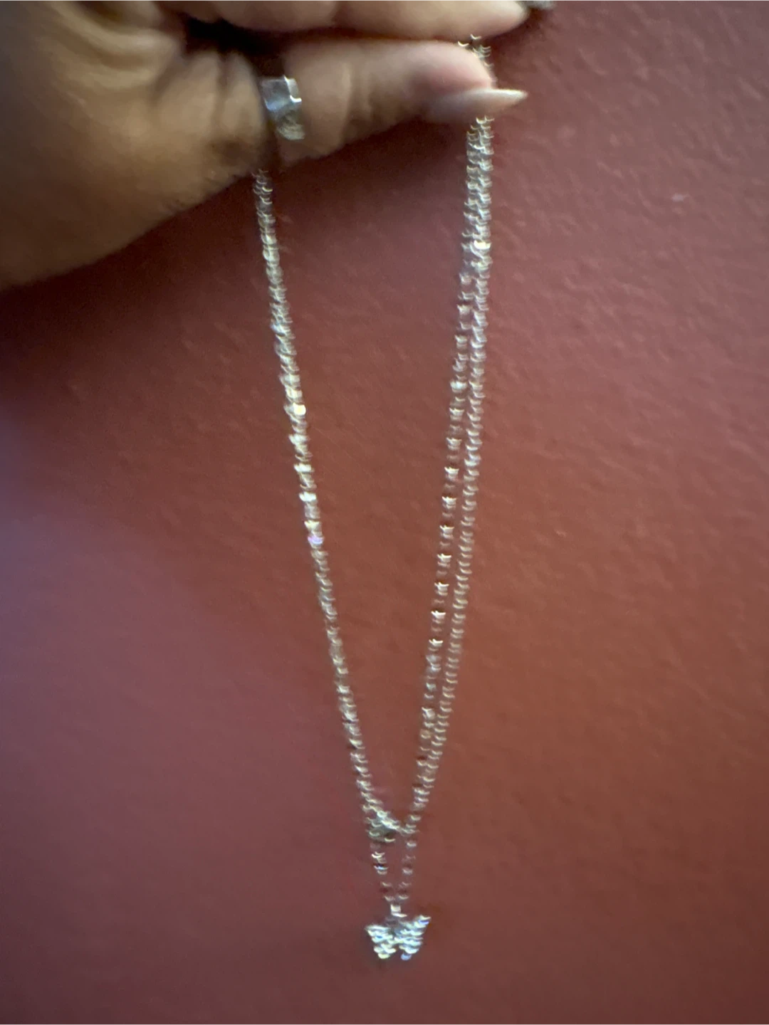 Double Butterfly Pendant Layered Necklace - photo 5