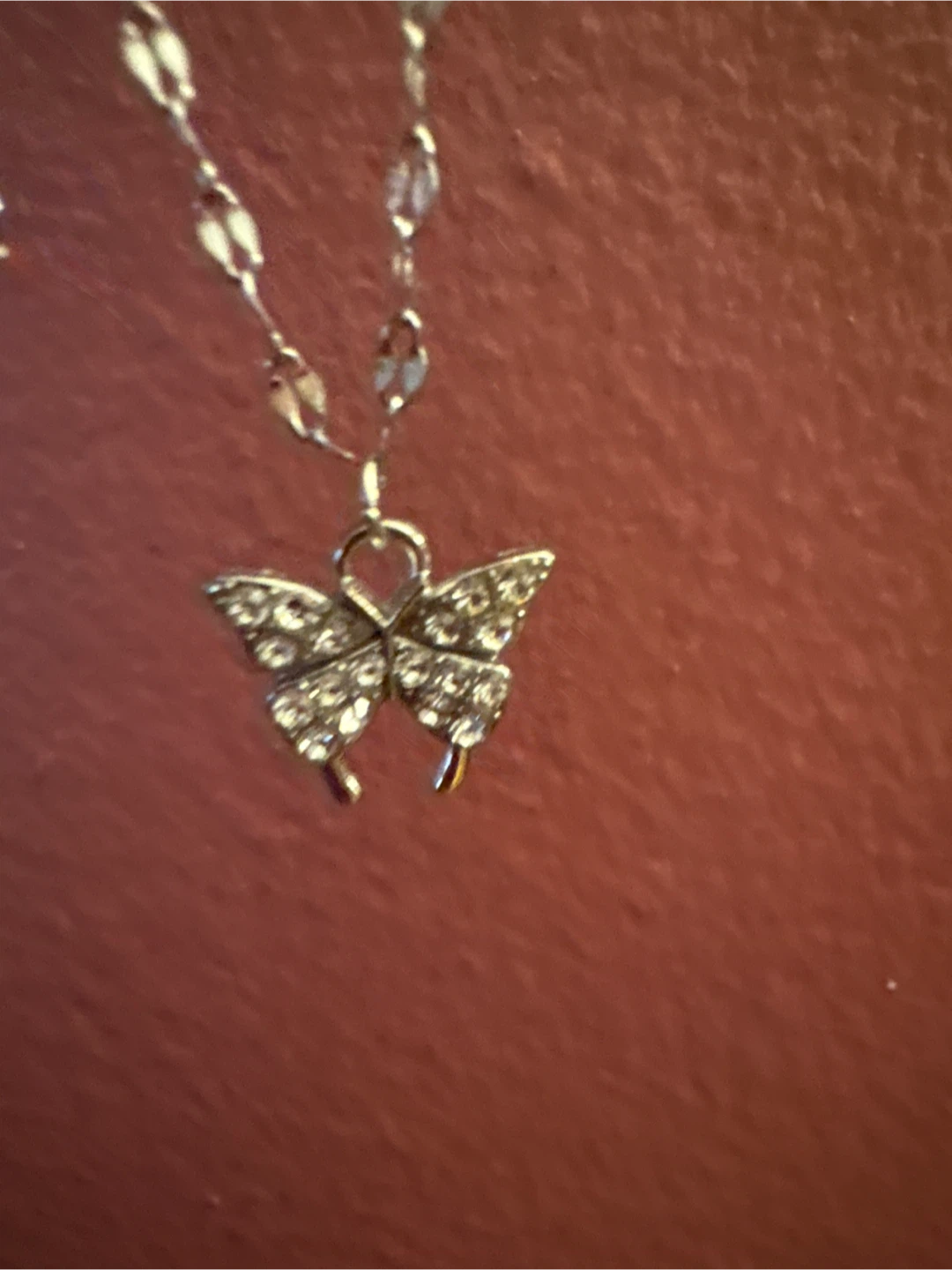 Double Butterfly Pendant Layered Necklace - photo 3
