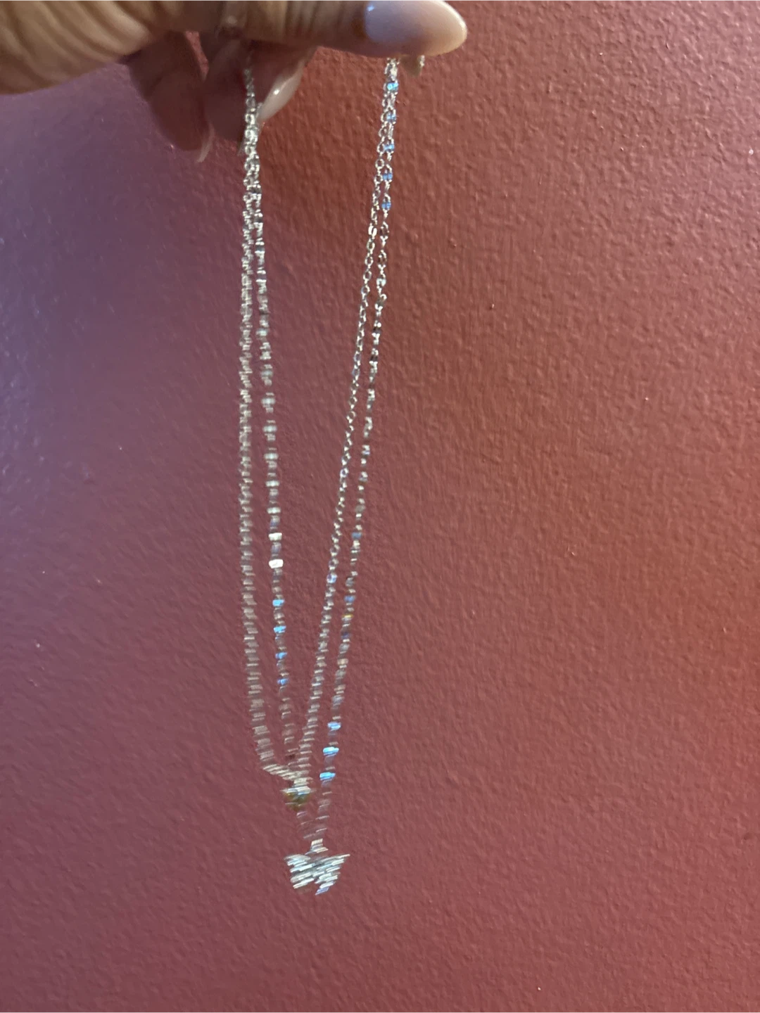 Double Butterfly Pendant Layered Necklace