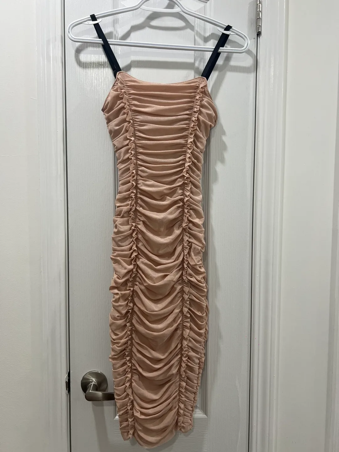 Marciano Beige Ruched Mini Dress - Size XS thumbnail
