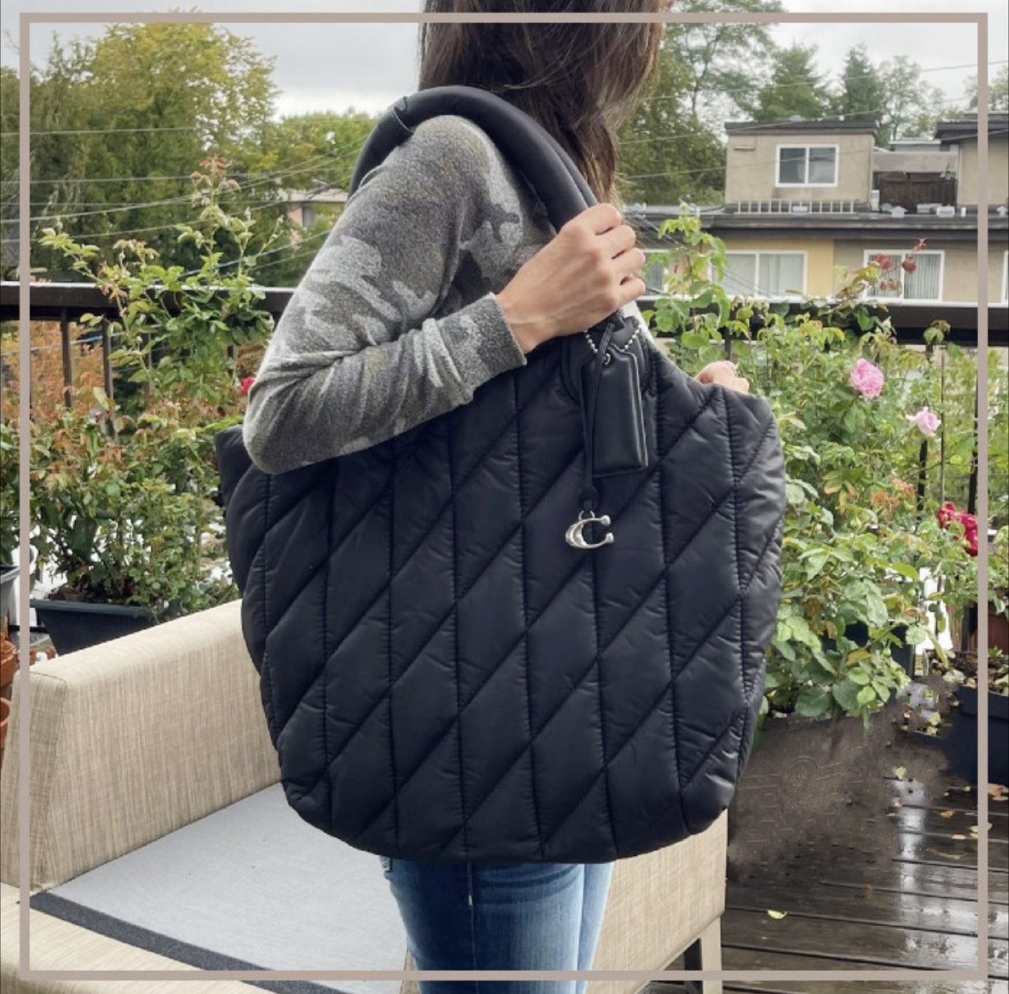 Coach Black Quilted Tote Bag - photo 2
