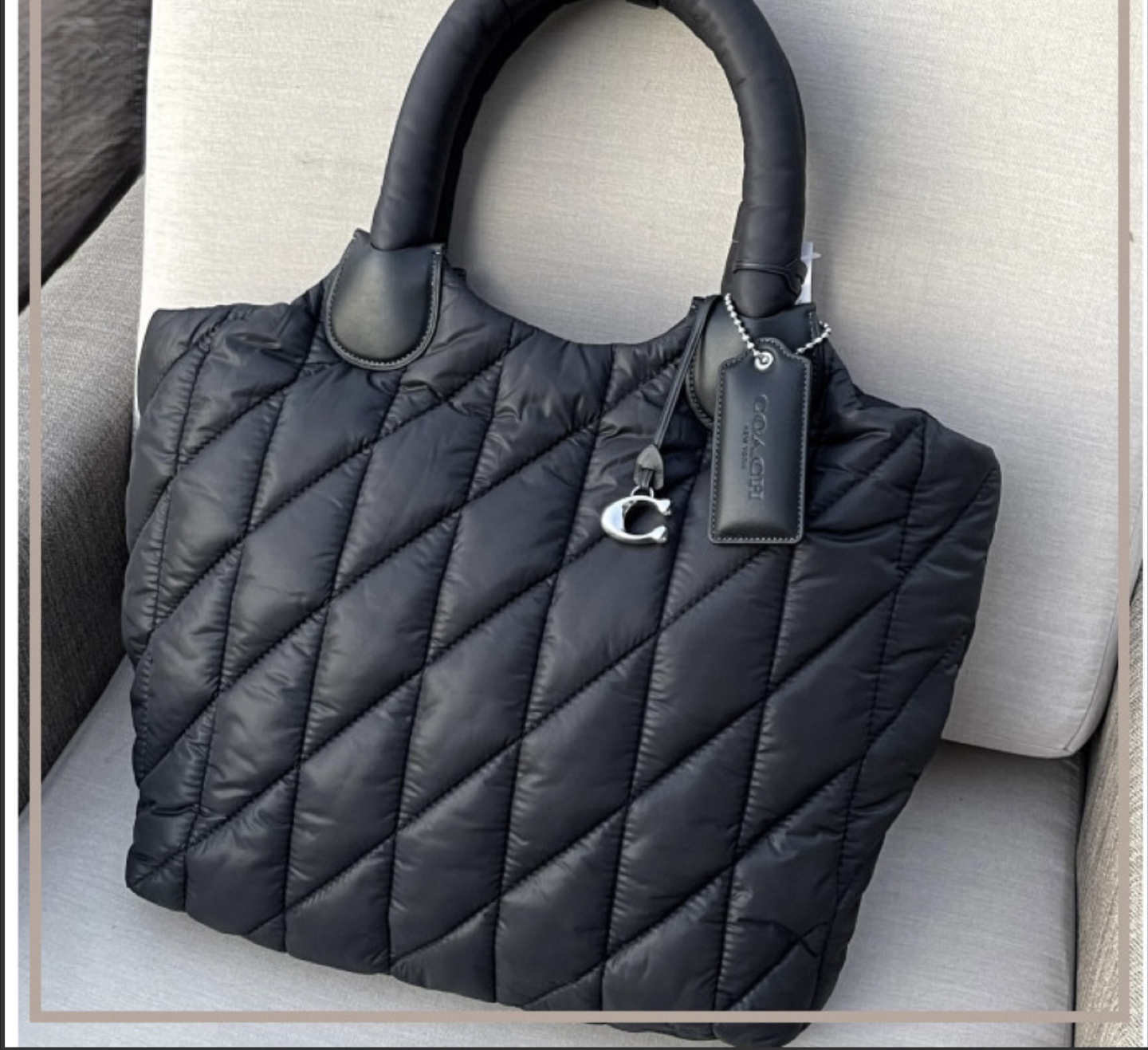Coach Black Quilted Tote Bag