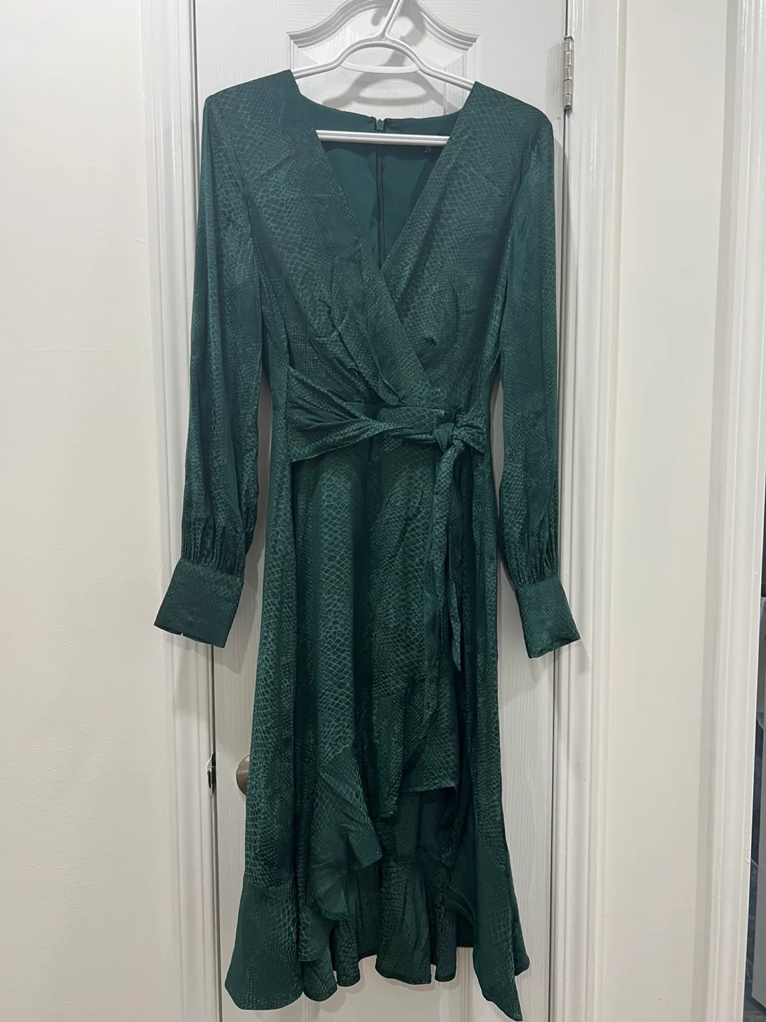 Guess Snakeskin Print Wrap Dress, Size S thumbnail