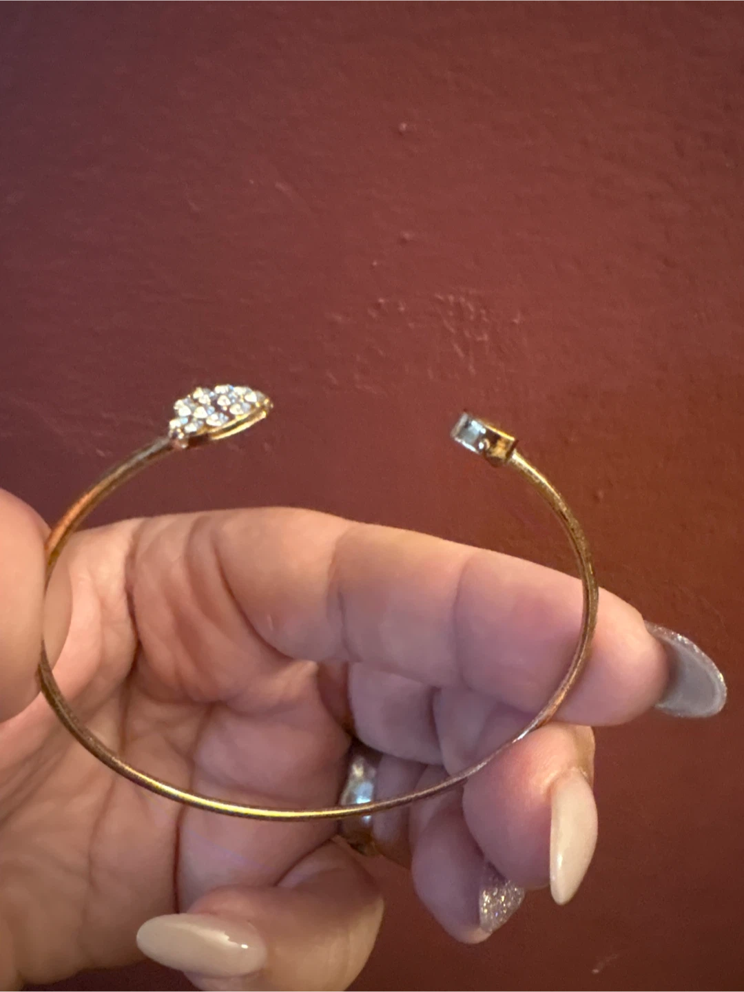 Gold Tone Double Heart Bangle Bracelet - photo 5