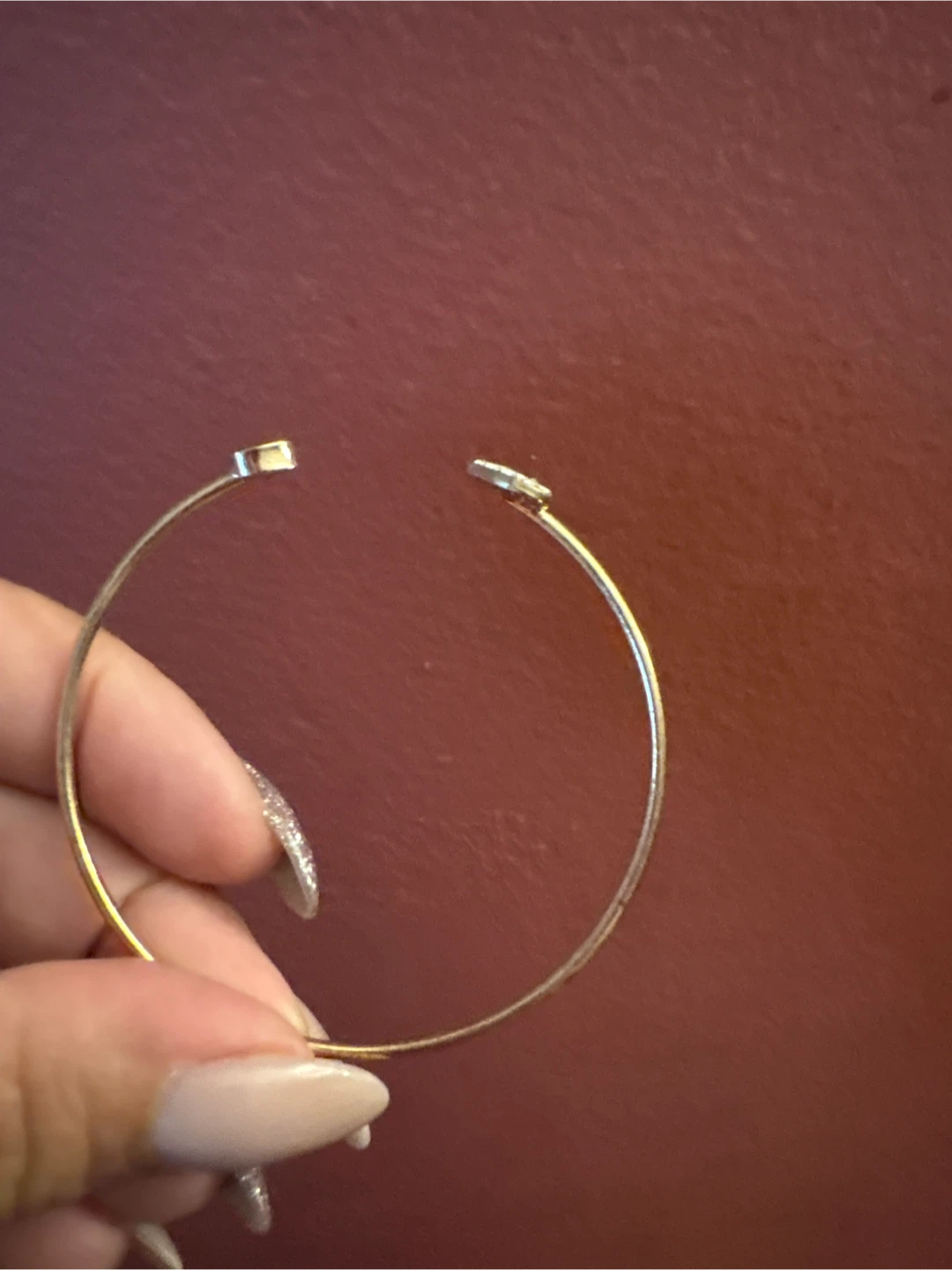Gold Tone Double Heart Bangle Bracelet - photo 2