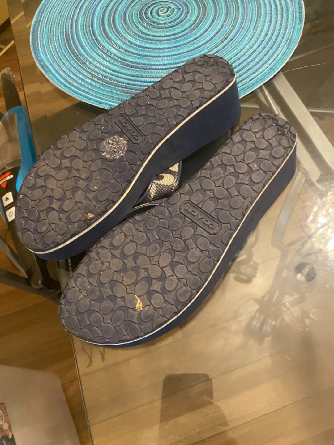 Coach Blue Flip Flops Size 10/11 image indicator(2)