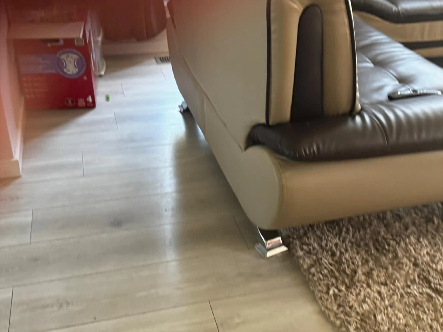 Leather Sofa Set - Brown & Beige - photo 4