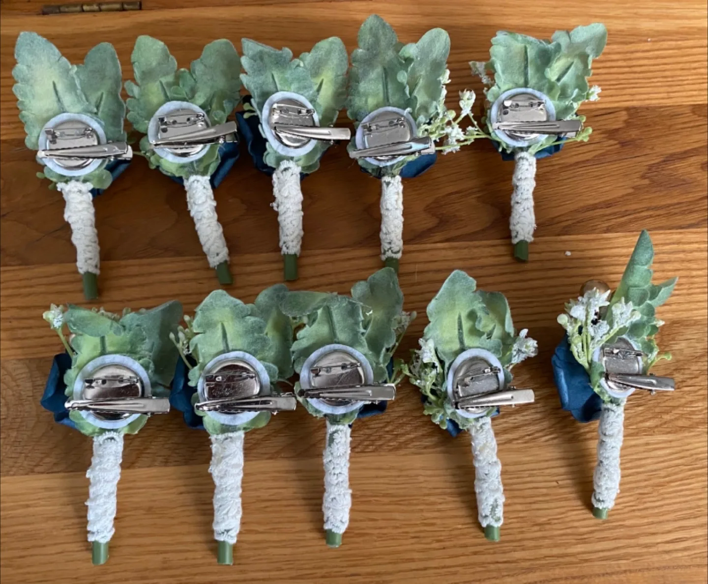 Set of 10 Navy Blue Boutonnieres image indicator(2)