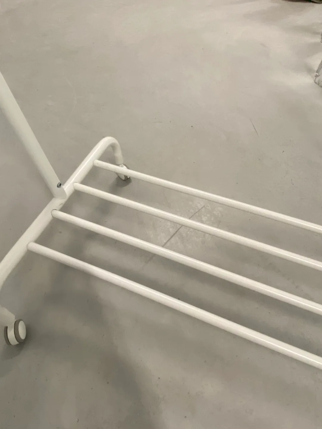 White Clothes Rack on Wheels image indicator(3)