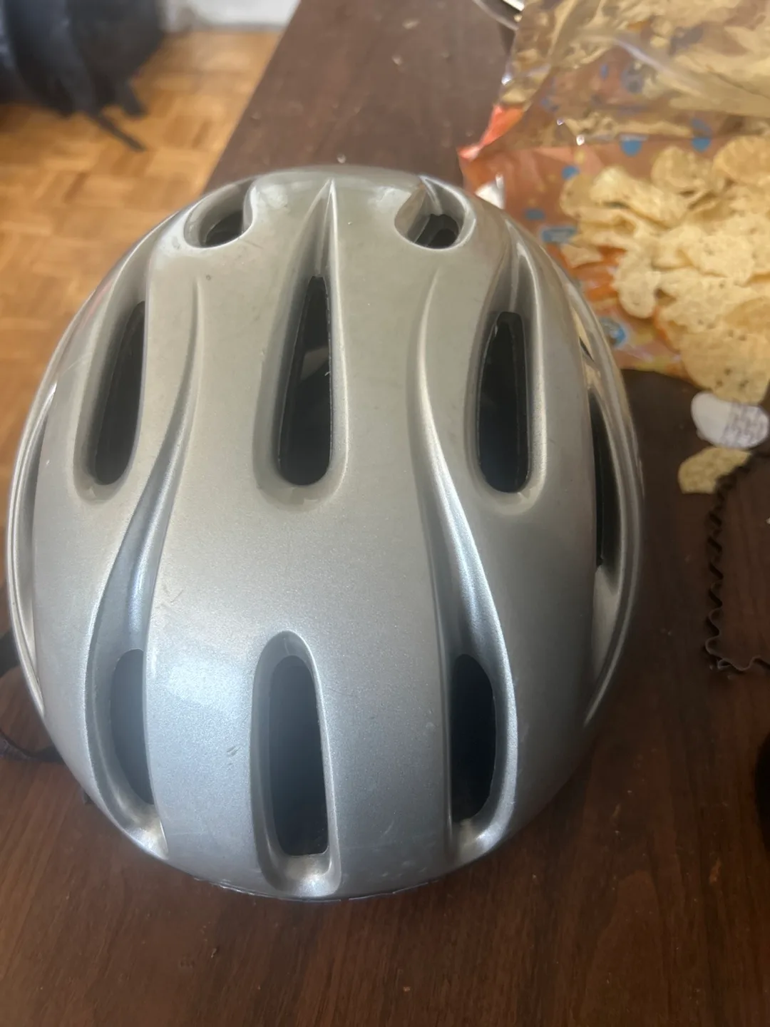 Silver Bike Helmet thumbnail
