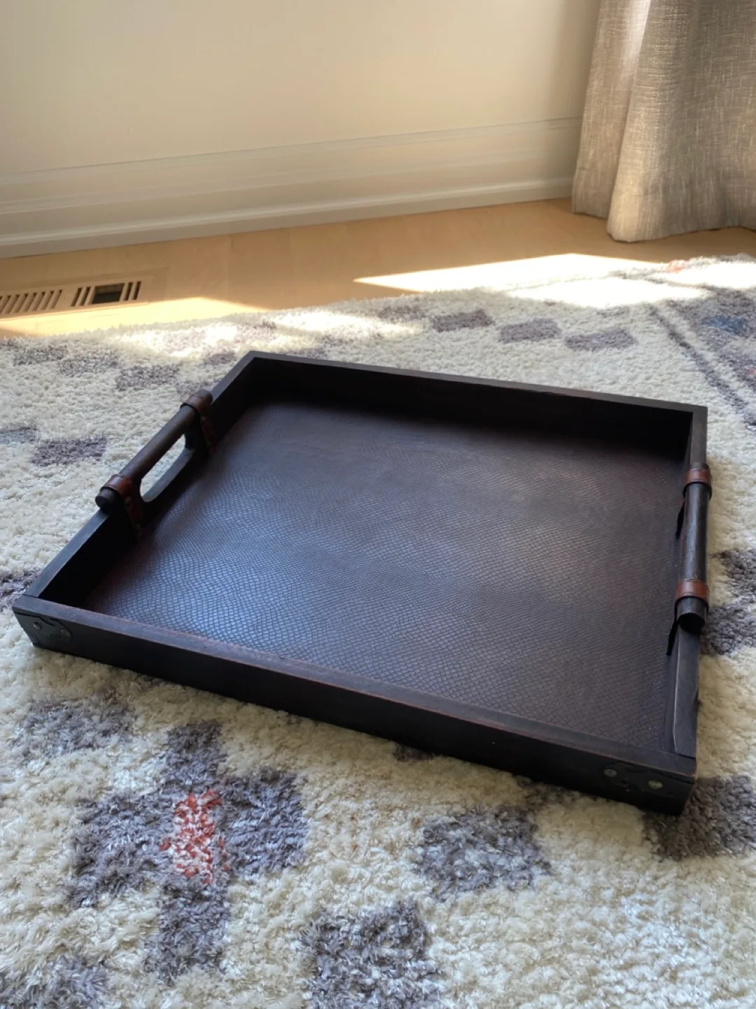 Wooden Serving Tray with Handles thumbnail