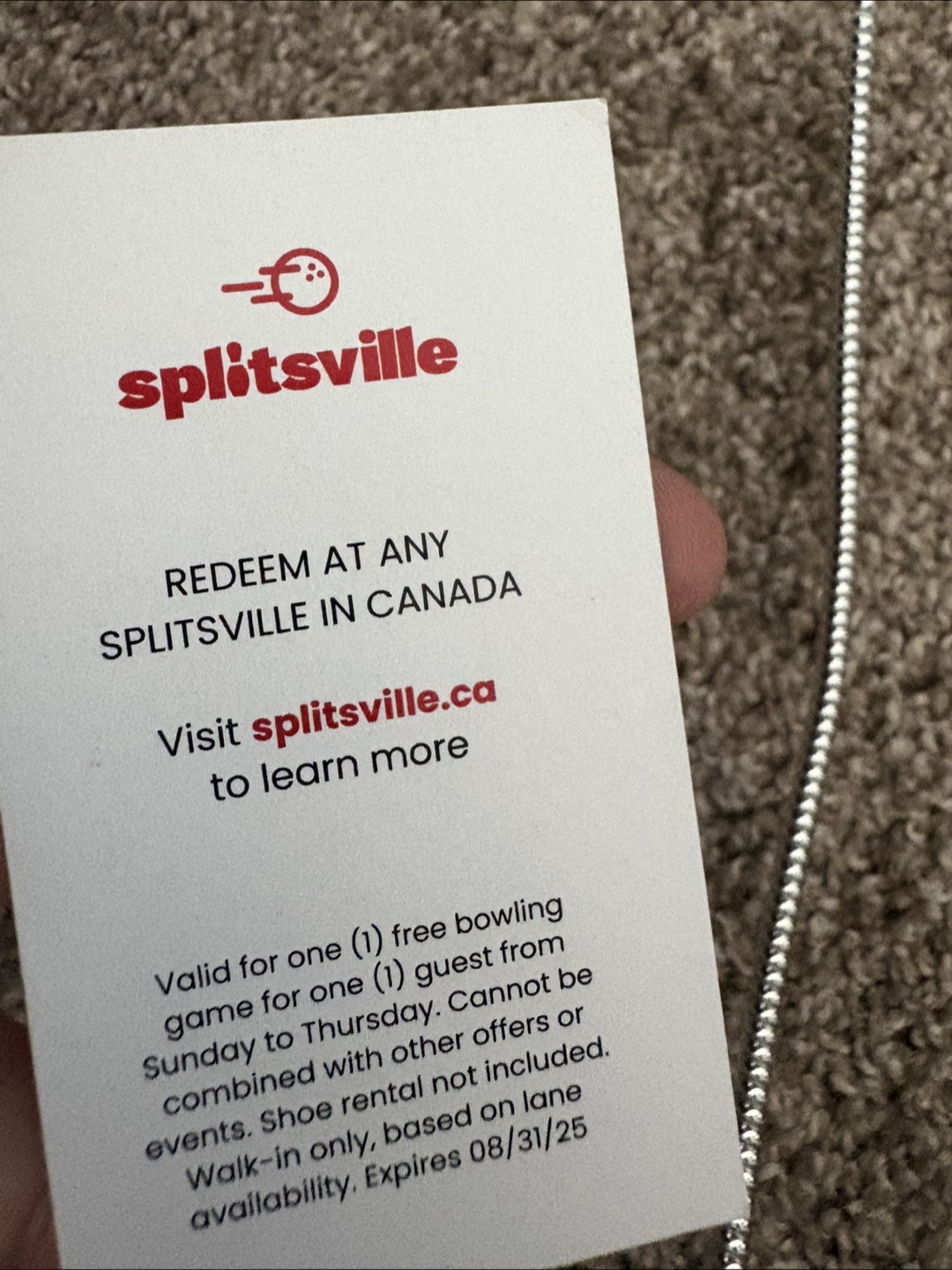 Splitsville Free Bowling Game Voucher - photo 2