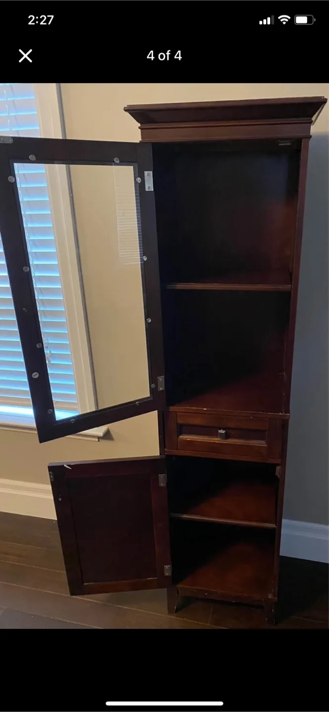 Dark Wood Display Cabinet/bathroom tower/ image indicator(2)