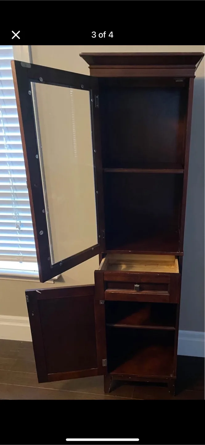 Dark Wood Display Cabinet/bathroom tower/ image indicator(3)