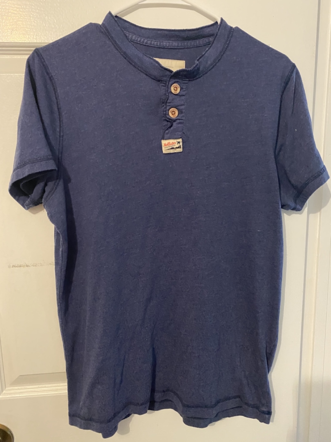 Hollister Blue Henley - Size L