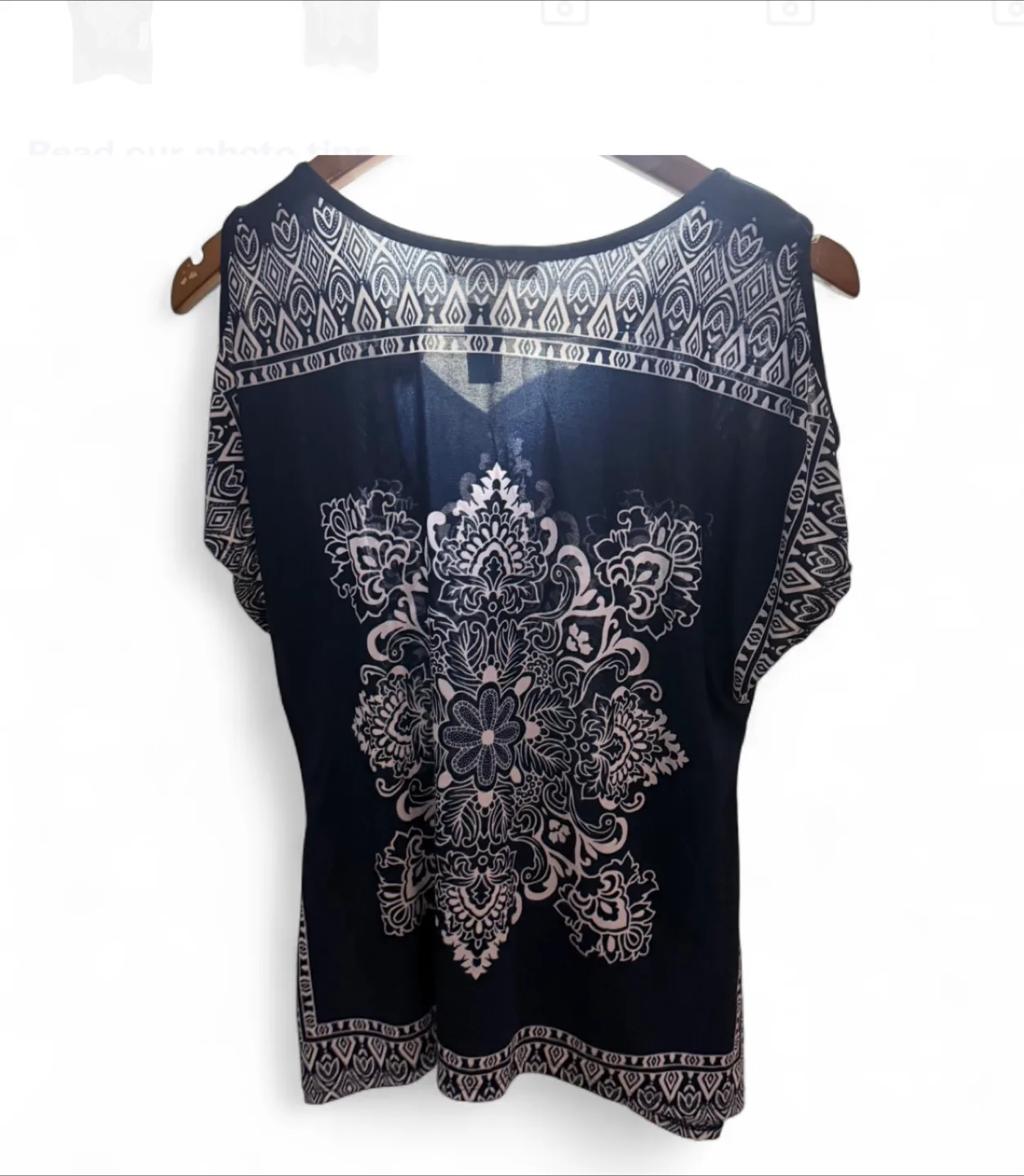 Agenda Black & White V-Neck Top thumbnail