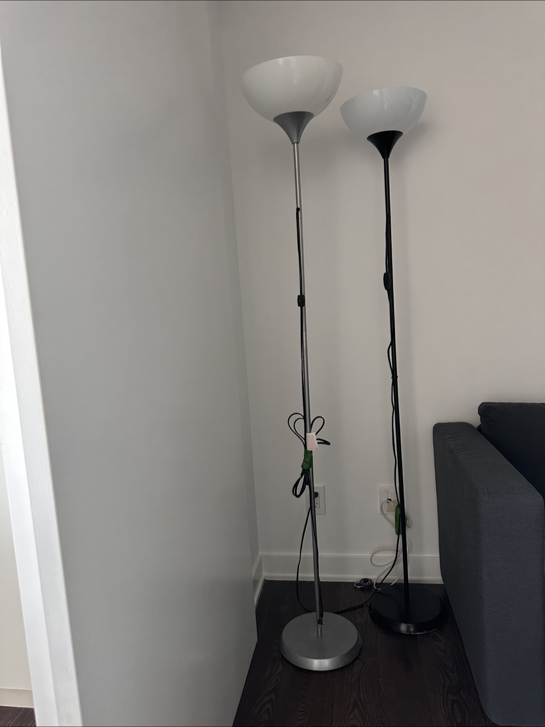 Two Floor Lamps - Silver and Black - photo 2