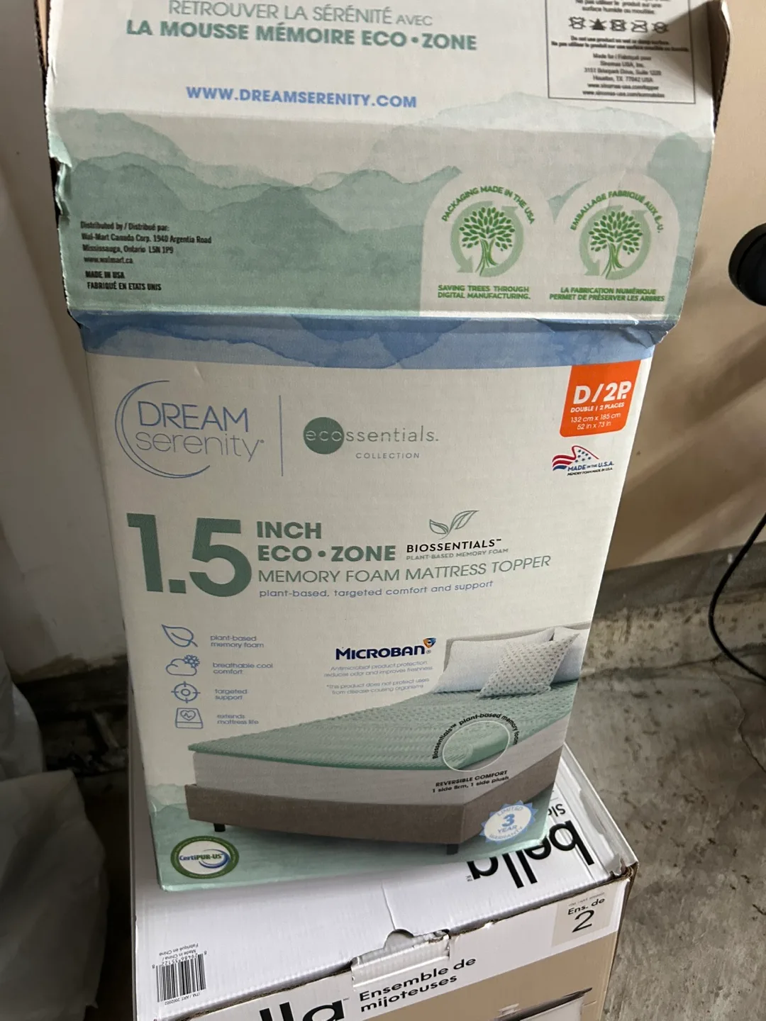 Dream Serenity 1.5-Inch Memory Foam Mattress Topper - Double thumbnail