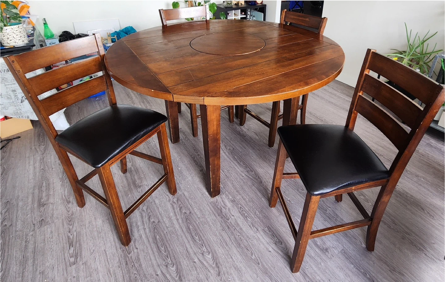 Wood Dining Table with 4 Chairs - photo 4