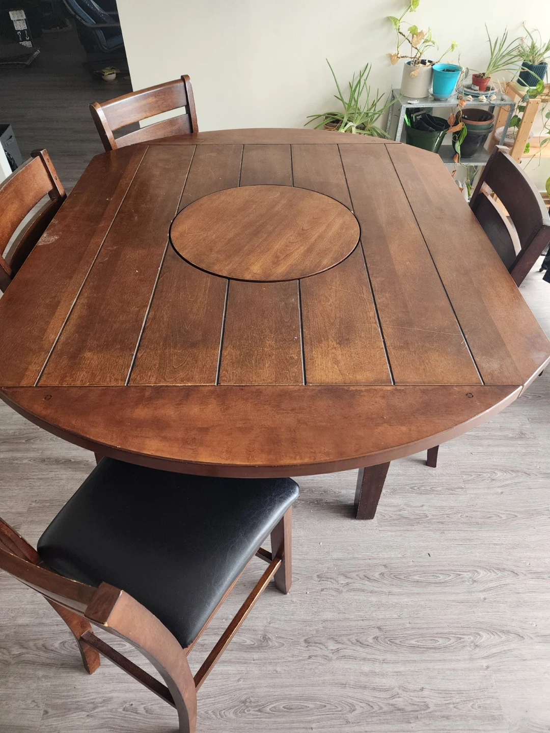 Wood Dining Table with 4 Chairs - photo 2