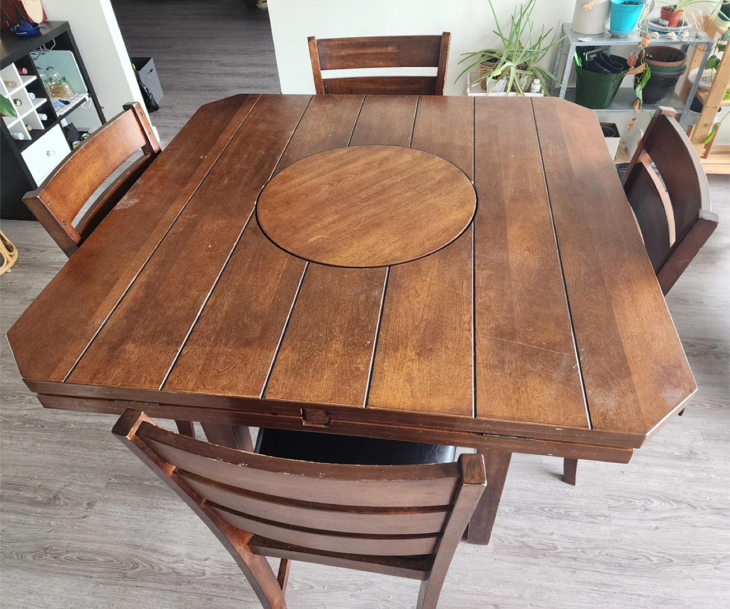 Wood Dining Table with 4 Chairs - photo 3