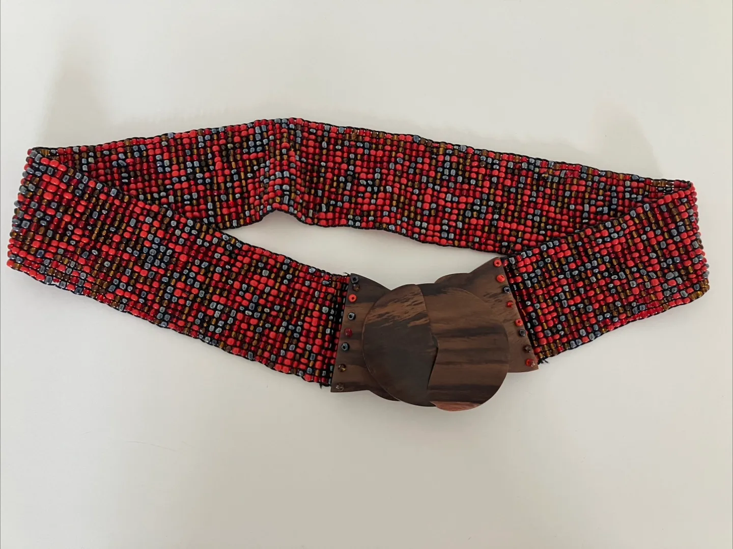 Beaded Belt with Wooden Buckle thumbnail
