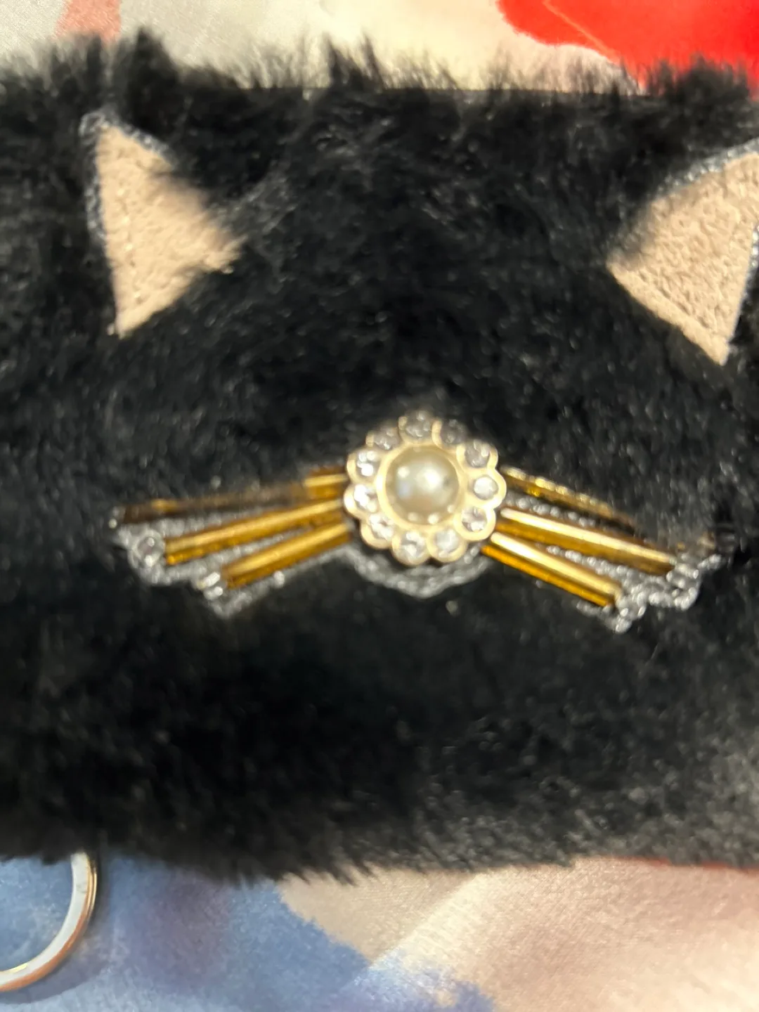 Kate Spade Black Faux Fur Cat Coin Purse image indicator(2)