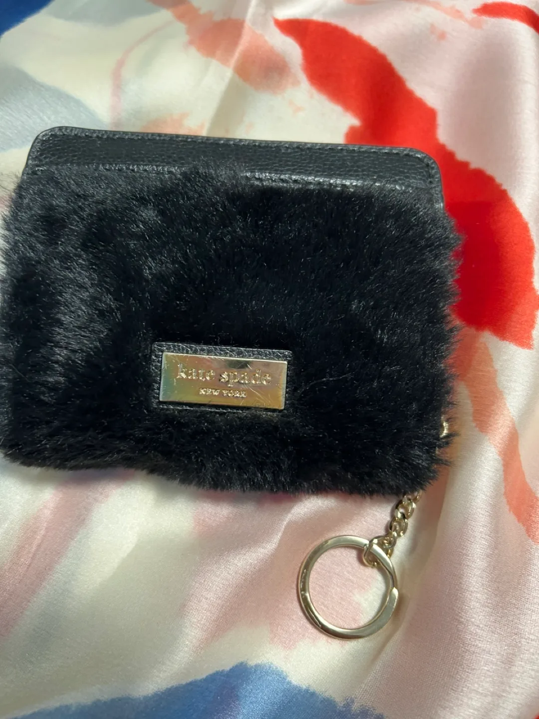 Kate Spade Black Faux Fur Cat Coin Purse image indicator(3)